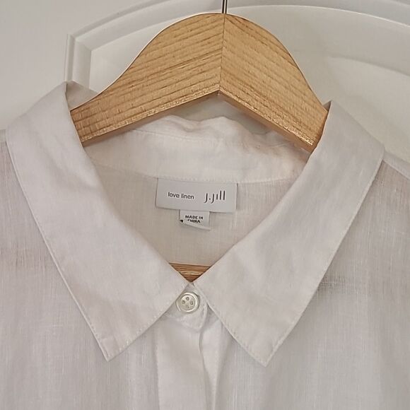 J.jill Everyday Linen Button-Front Shirt White Size - Picture 5 of 14